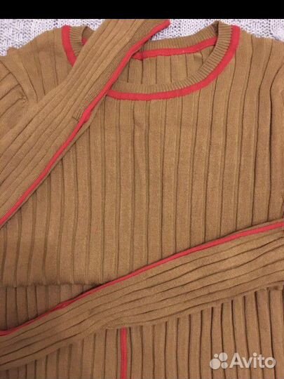 Костюм юбка zara вязаный трикотаж новый