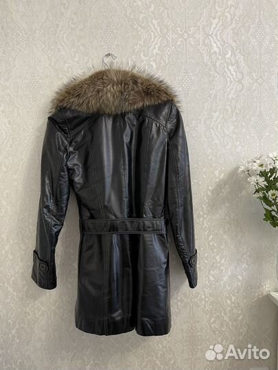 Куртка кожаная женская с мехом