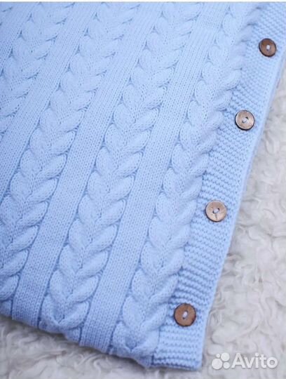 Конверт на выписку вязанный утепленный