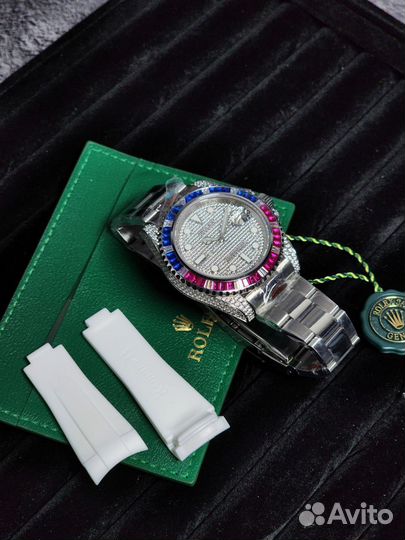 Часы унисекс Rolex submariner инкрустацией камнями