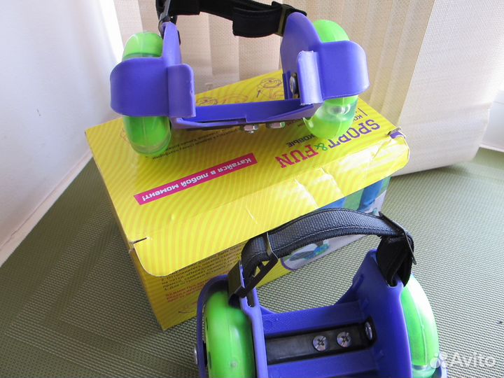 Коньки роликовые на обувь (пяточные) sport&FUN