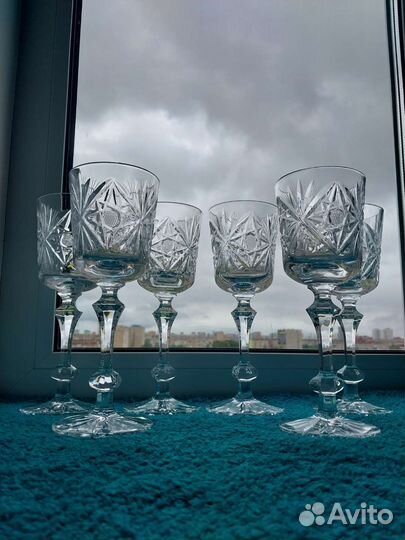 Фужеры хрусталь СССР кубки Презент 20см. 220мл