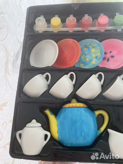 Чайный набор кукольный керамический