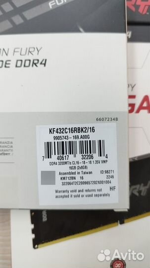 DDR4 16Gb Kit 3200Мгц Kingston fury Renegade