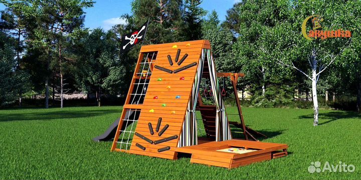 Детские уличные площадки домики горка с доставкой