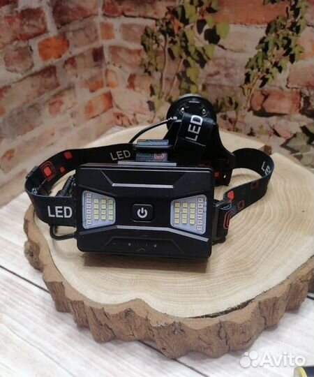 Самый мощный налобный фонарь + светодиодный 2в1