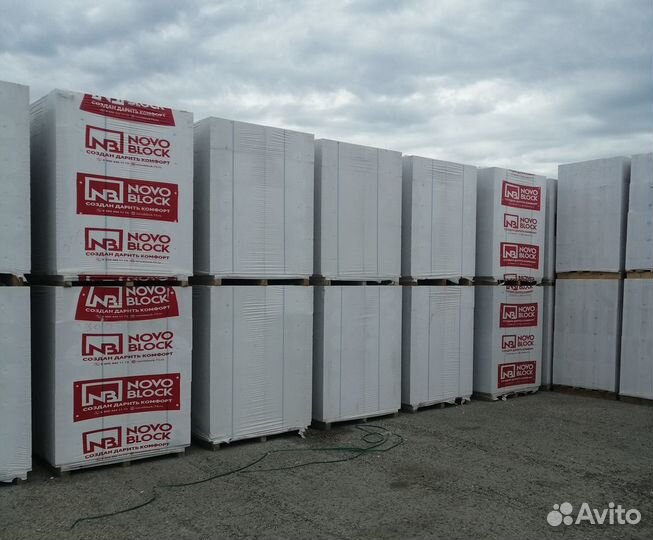 Газобетон блоки Новоблок плотность 400,500