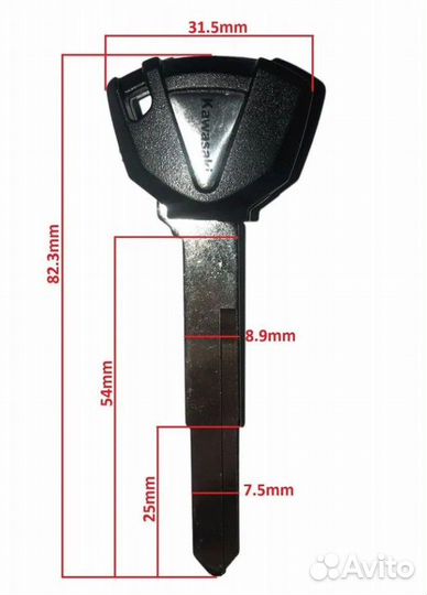 Болванка заготовка ключа для мотоцикла Kawasaki #4