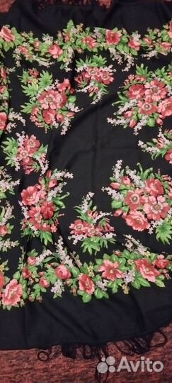 Павловопосадский платок шерсть СССР