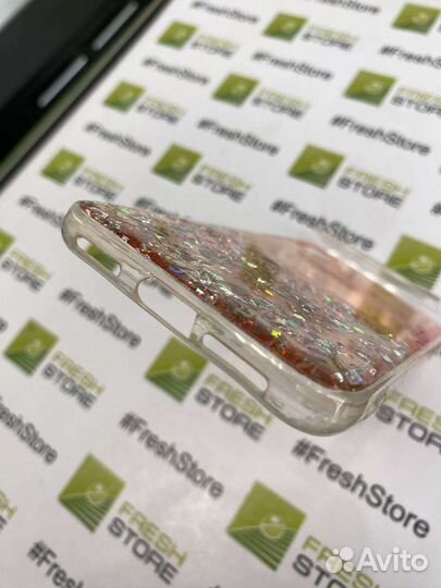 Чехол с блёстками розовый для iPhone X/Xs