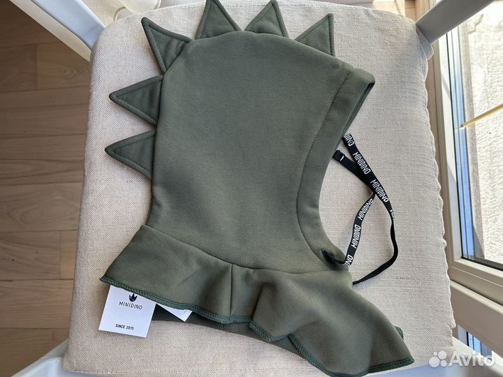 Новый Шлем-капор MiniDino динозавр хаки (М)