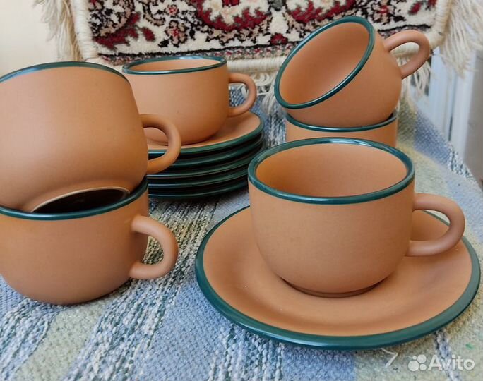 Кофейная чайная пара чашка блюдце набор из 6 шт