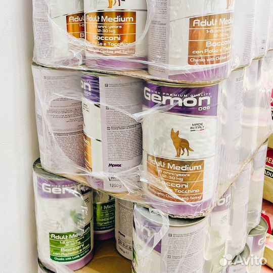 Консервы Gemon для собак, влажный корм 415-1250 гр