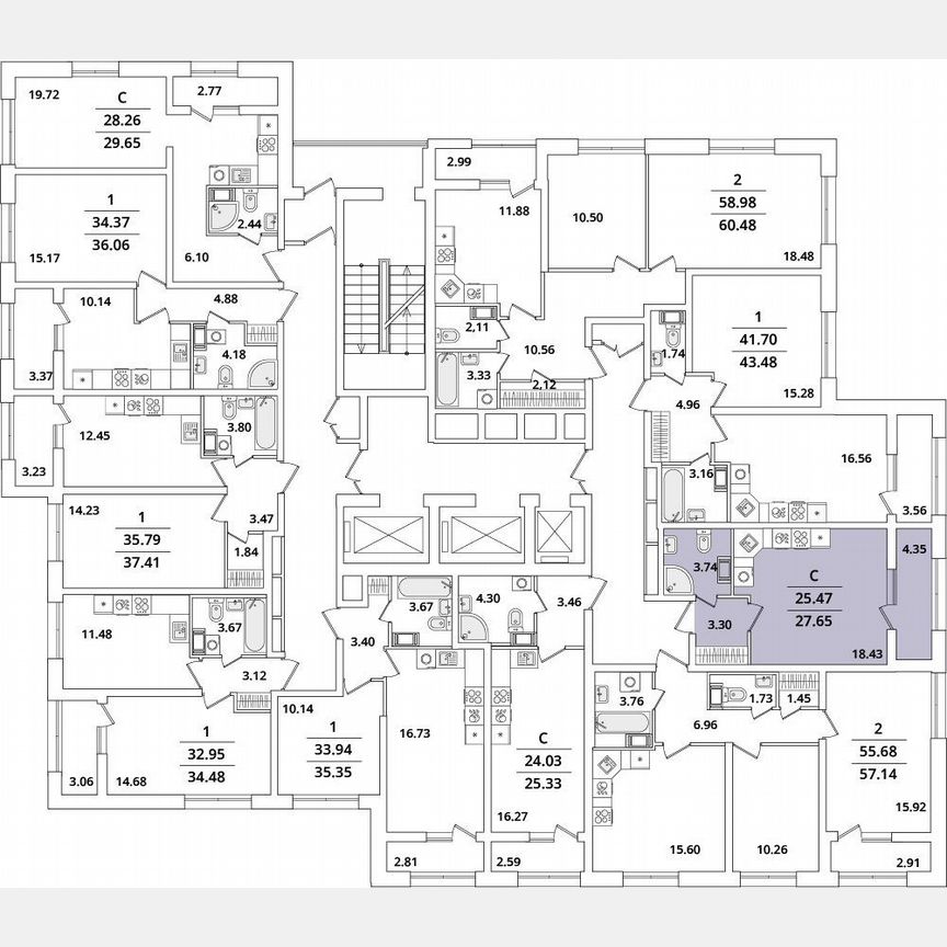 Квартира-студия, 27,7 м², 11/22 эт.