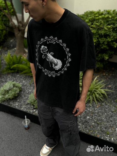Футболка Saint x Fear of God оверсайз черная
