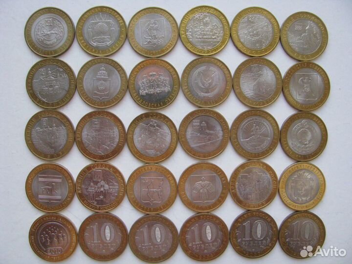 Памятные монеты 10 рублей 2000-2020 гг., биметалл