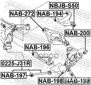 Сайлентблок задней подвески NAB-197 Febest