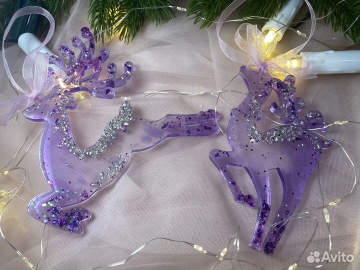 Елочные игрушки из эпоксидной смолы