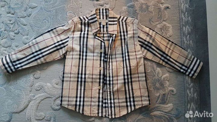 Рубашки в клетку, джинса р98-104