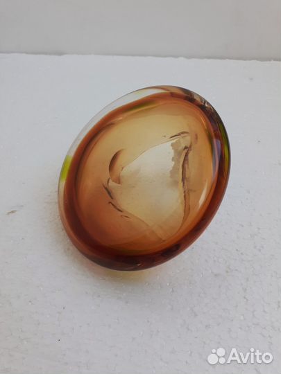 Пепельница-ваза из цветного стекла СССР