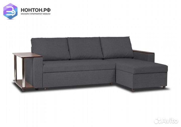 Диван угловой дельфин Форест тёмно-серый