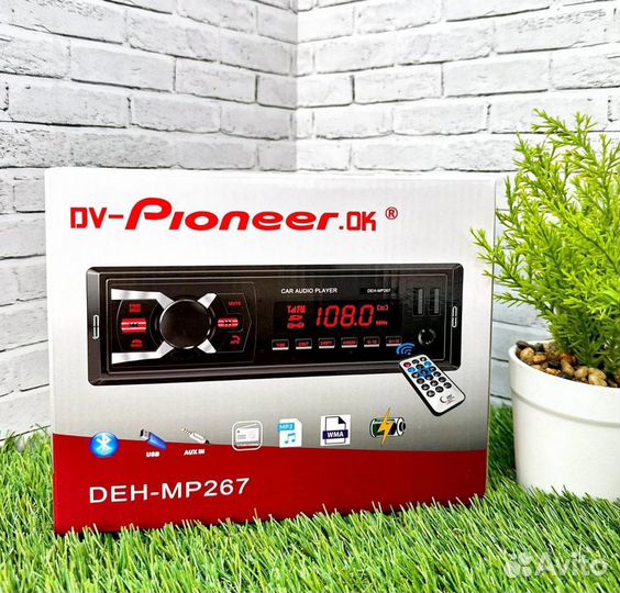 Магнитола 1 din с bluetooth pioneer арт151