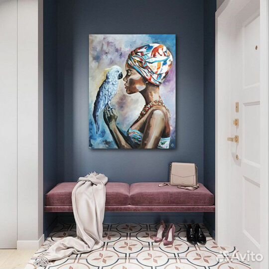 Картина большая с девушкой в интерьер