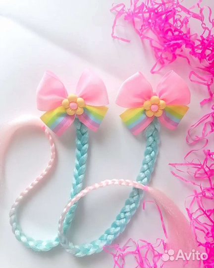 Бантики с косичками