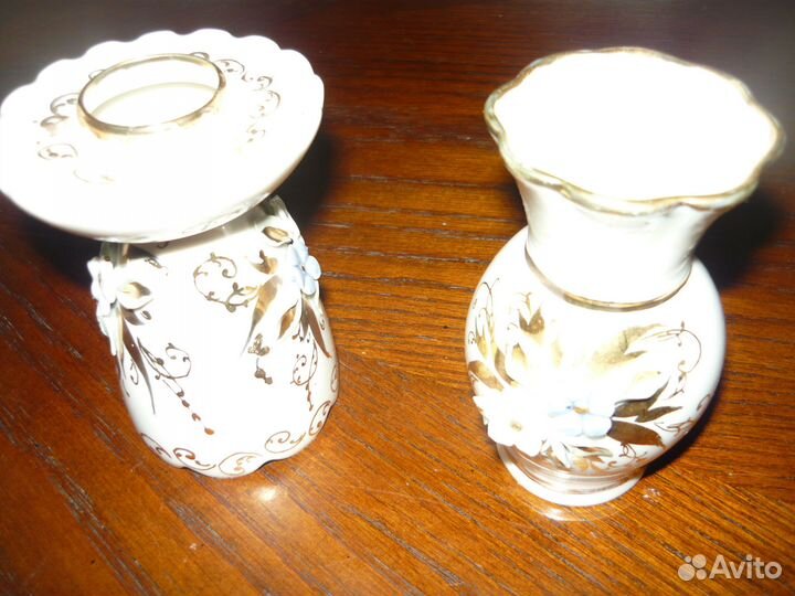 Кисловодский фарфор ваза,подсвечник