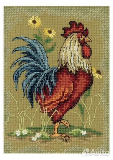 Новая вышивка крестом с первыми петухами