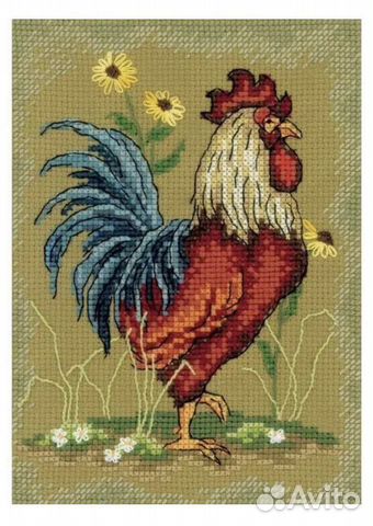 Новая вышивка крестом с первыми петухами