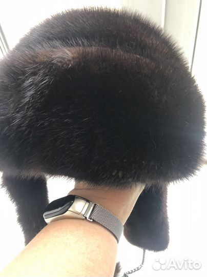 Шапка норковая ушанка, б/у
