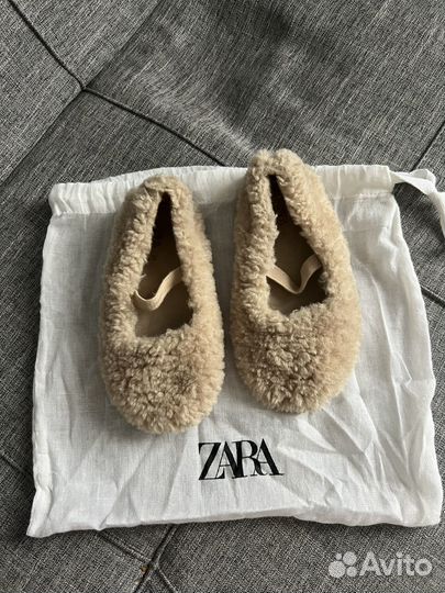 Меховые балетки Zara Kids