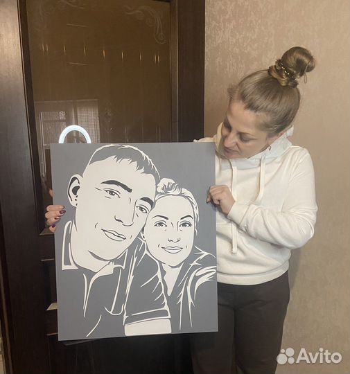 Портрет из дерева по фото, 3D портрет