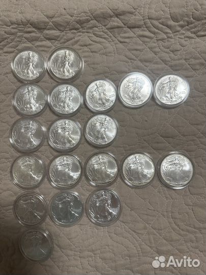 Монеты шагающая свобода лот 19шт