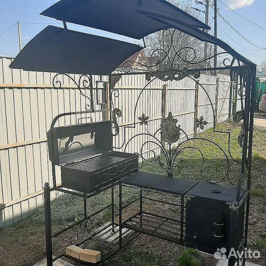 Мангал с печью под казан