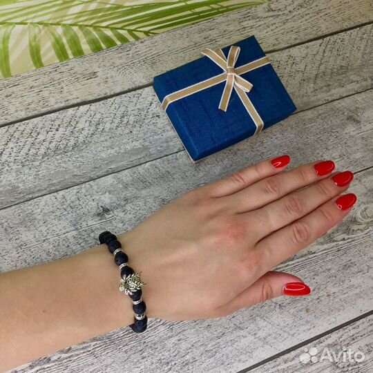 Браслет из Натуральной Вулканической Лавы