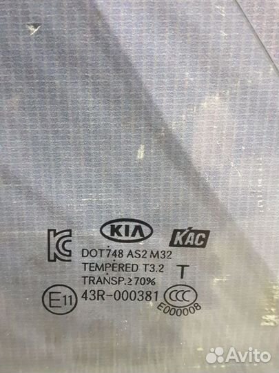 Форточка стекло двери Kia picanto 2 Лев