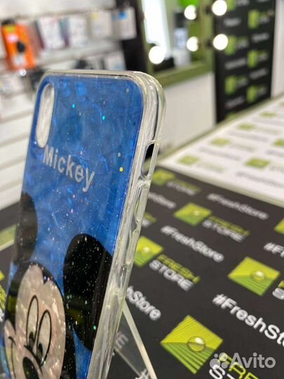 Чехол синий с Мики для iPhone X/Xs