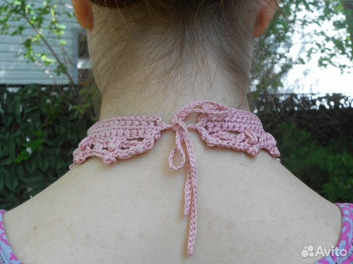 Бархотка чокер вязаное украшение на шею 