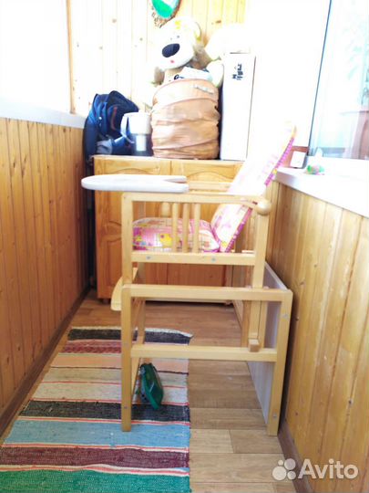 Стульчик для кормления дерево 2в1