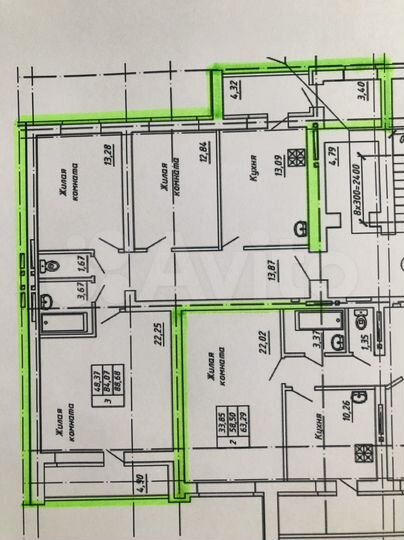 3-к. квартира, 84 м², 4/9 эт.