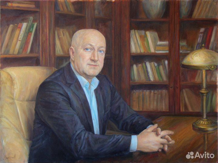 Портрет по фотографии маслом на заказ Шарж Картины