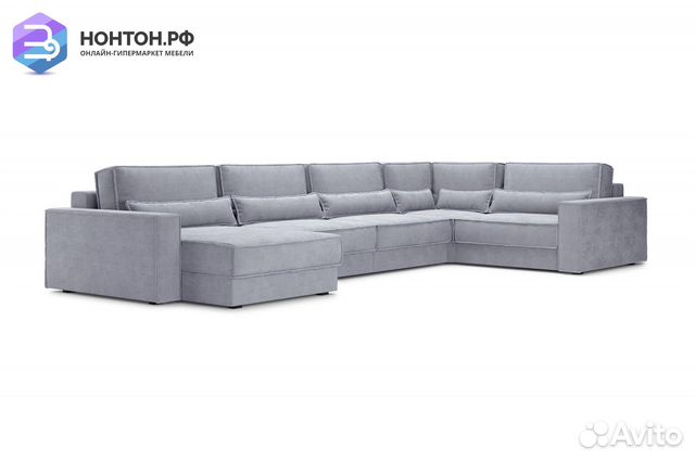 Диван п-образный тик-так Сохо серый