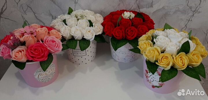 Букет роз из мыла