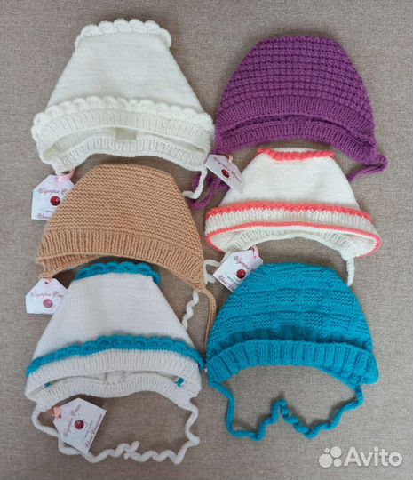 Чепчик вязаный для новорождённых