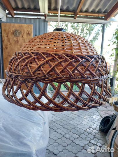 Абажур плетеный из лозы