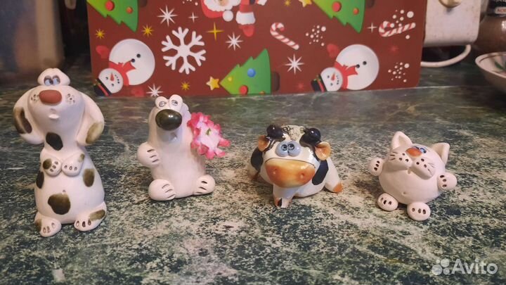 Статуэтки фигурки гжель заяц тигр лиса дракон