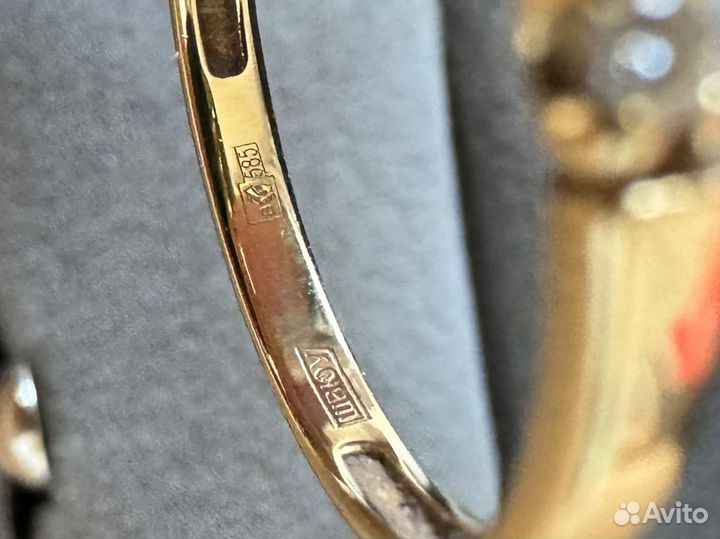 Золотое кольцо бриллианты 585 sunlight