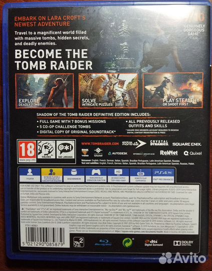 Shadow of the tomb raider Definitive edition PS4